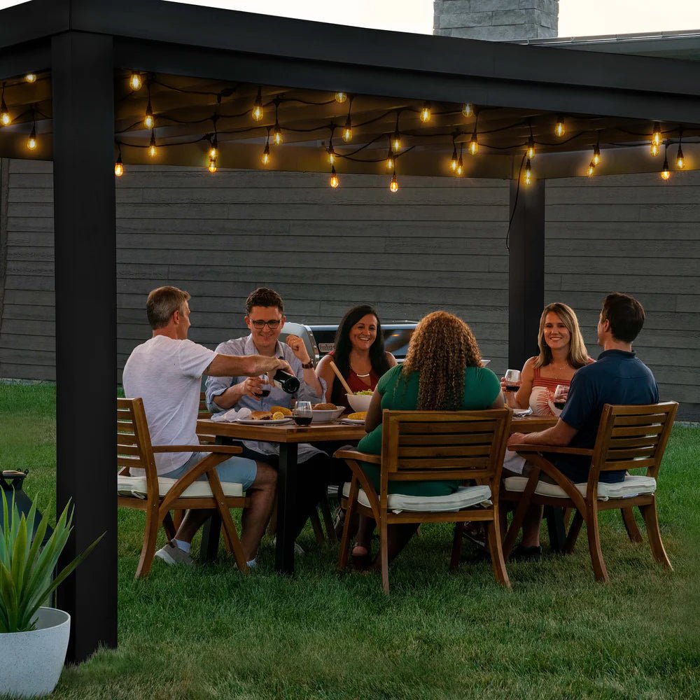 Backyard Discovery Trenton 12x16 Black Pergola with PowerPort - Outdoorium