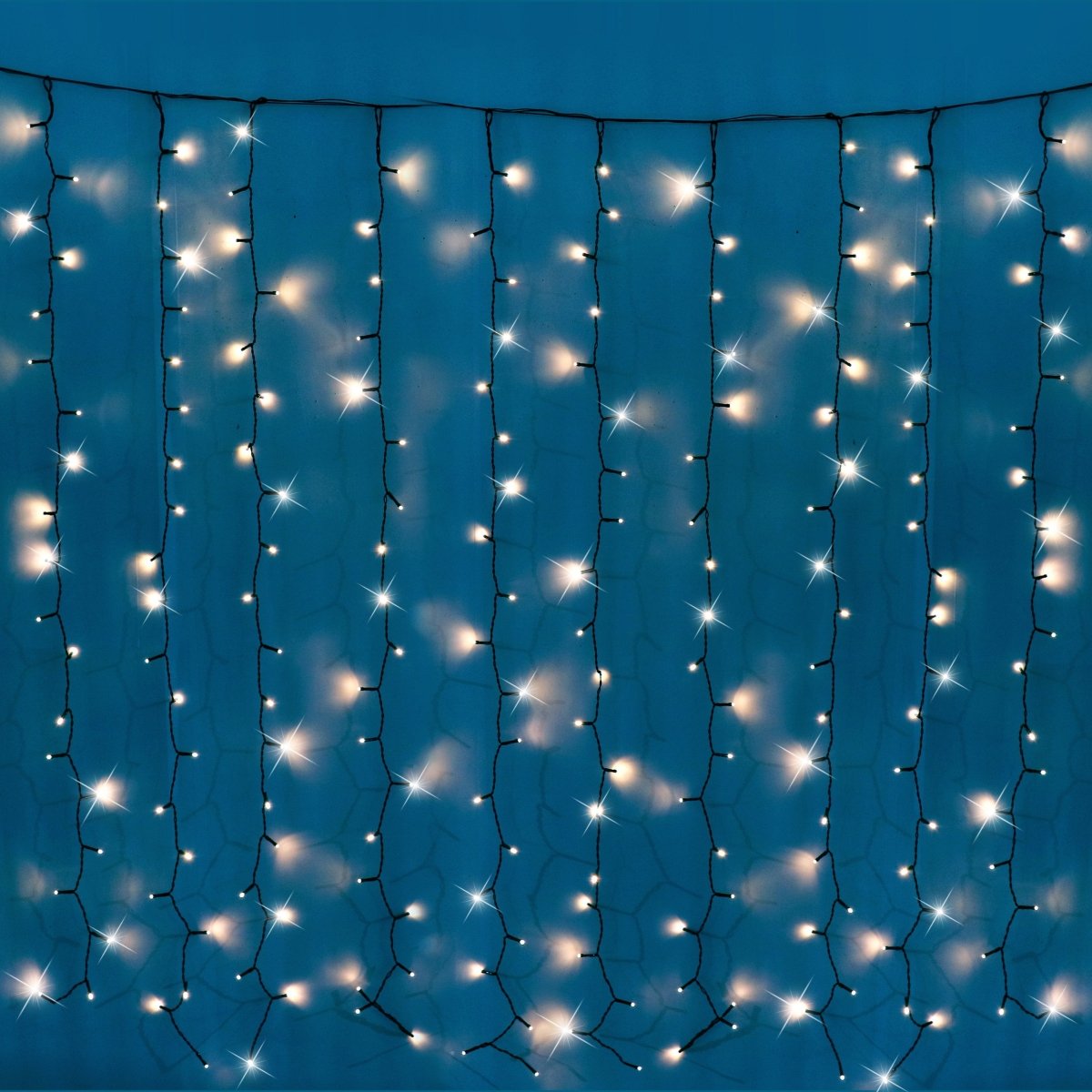 Battery Operated 200 LED Curtain Light – 140 x 140cm, available in 3 Colors - Cool White - Outdoorium