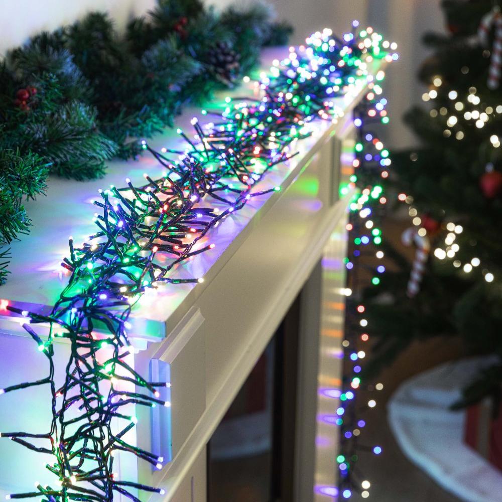 Battery Operated LED Cluster Lights – 200 LEDs, Multicolor or Warm White - Cool White - Outdoorium