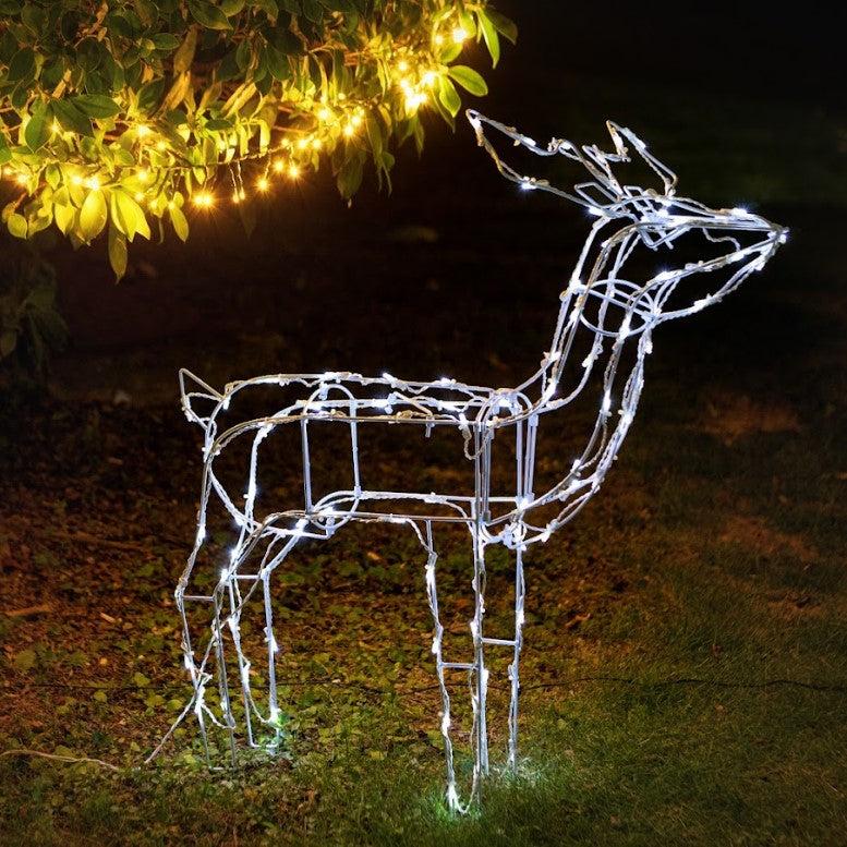 Battery Operated LED Reindeer – 2 Style Options: Feeding and Standing - Feeding - Outdoorium