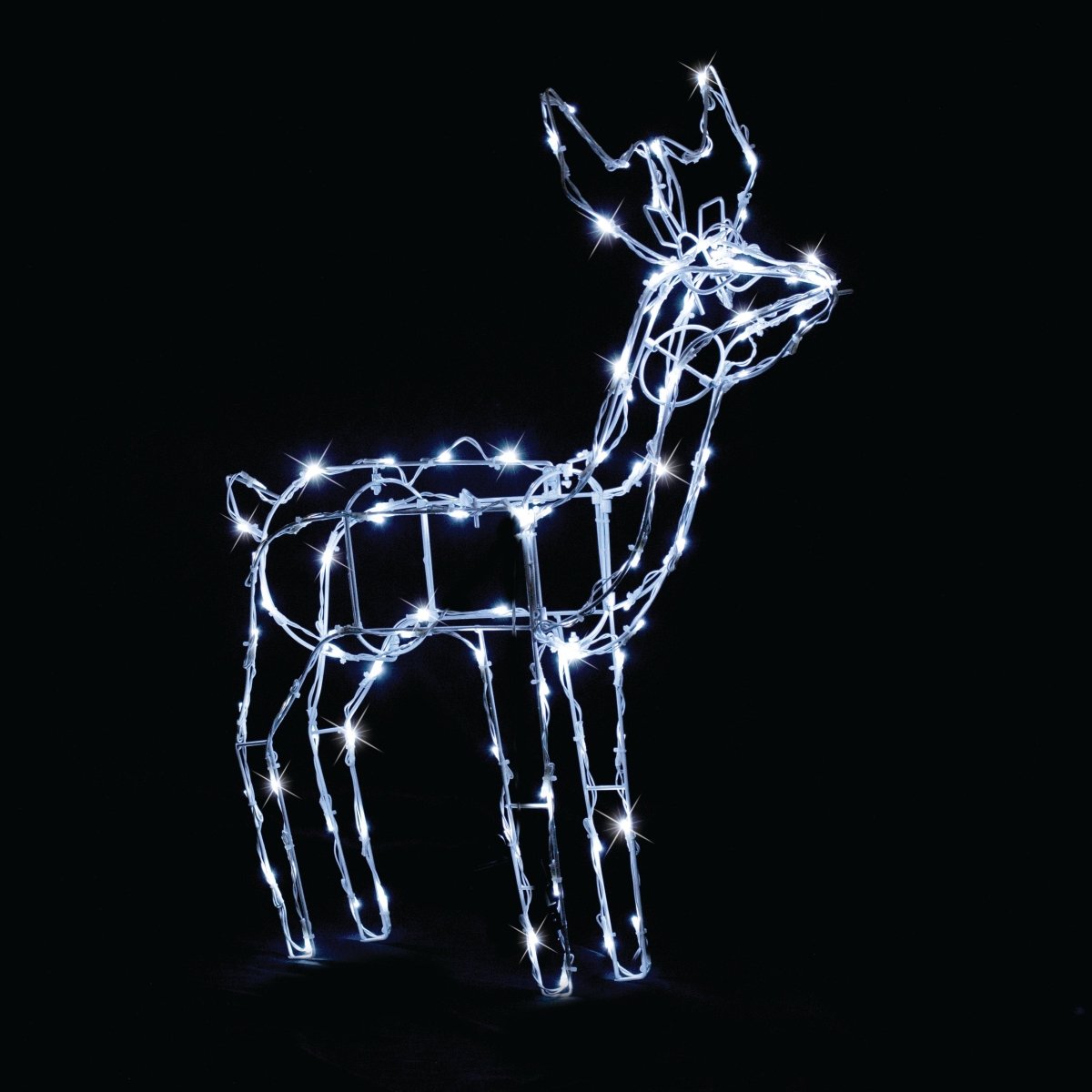 Battery Operated LED Reindeer – 2 Style Options: Feeding and Standing - Feeding - Outdoorium