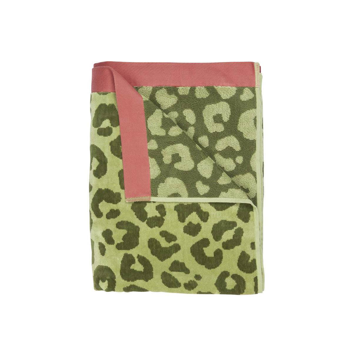 Bedding House Wildcat Green Cotton Velour Beach Towel | Outdoorium