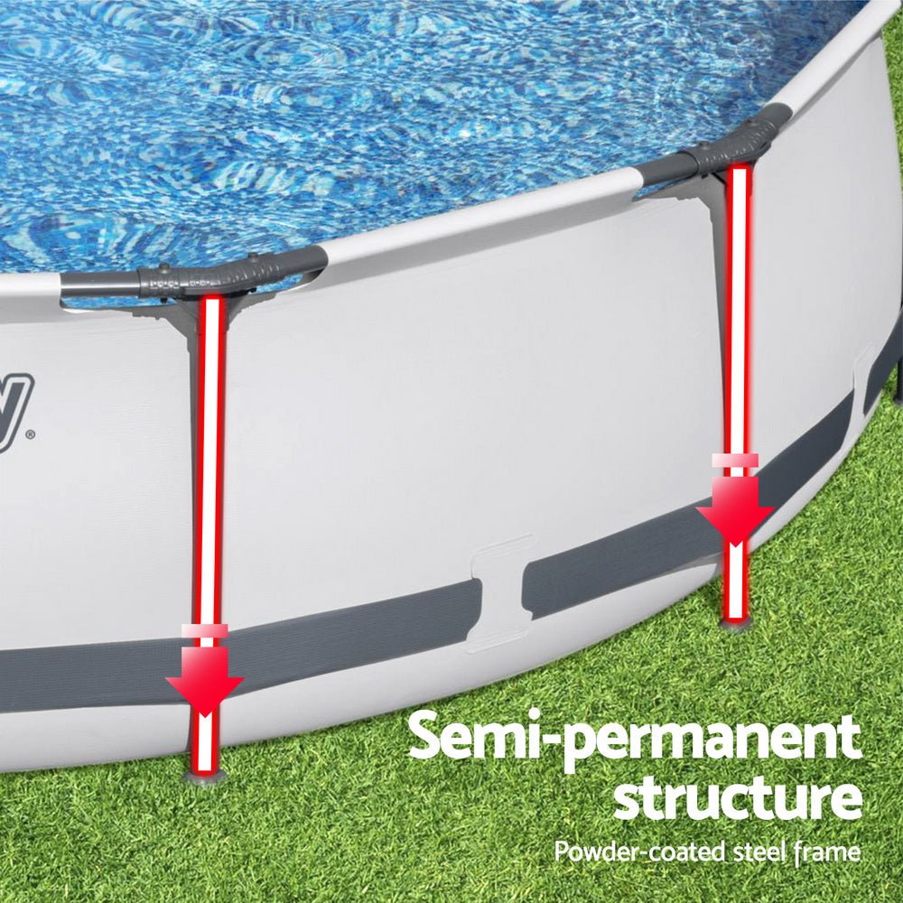 Bestway 366cm Swimming Pool Above Ground Pools Round Filter Pump Cover Ladder | Outdoorium