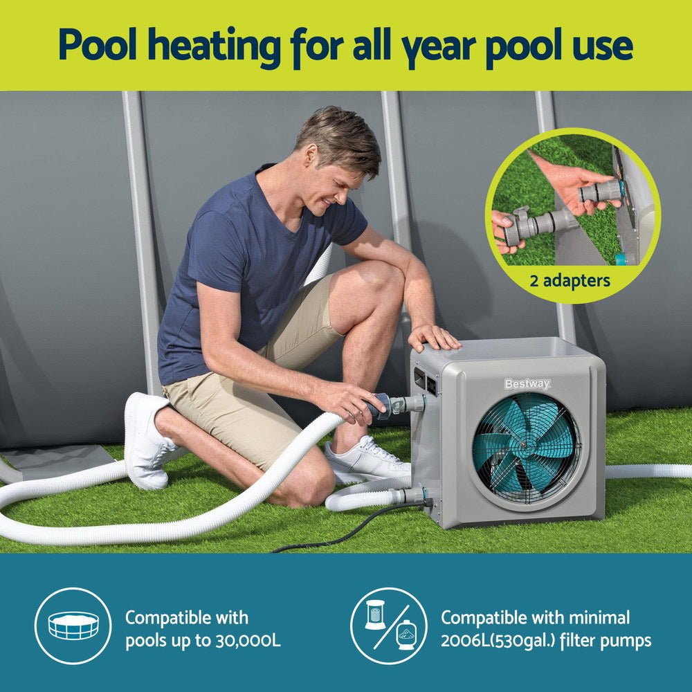 Bestway 4.4kW Pool Heater Water Temperature Heating Fit Pools up to 30,000L | Outdoorium