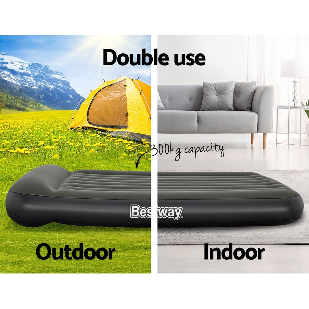 Bestway Air Mattress Double Inflatable Bed 30cm Airbed Grey - Outdoorium