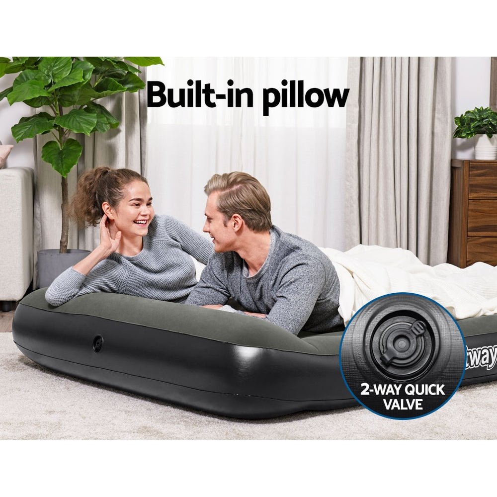 Bestway Air Mattress Double Inflatable Bed 30cm Airbed Grey - Outdoorium