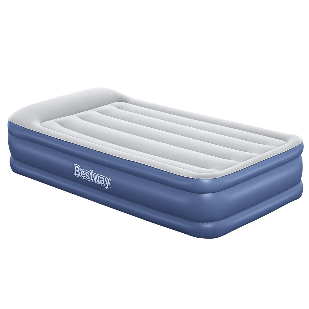 Bestway Air Mattress Inflatable Bed 46cm Airbed Single Blue - Outdoorium