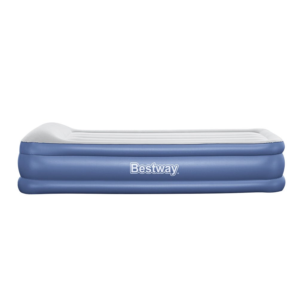 Bestway Air Mattress Inflatable Bed 46cm Airbed Single Blue - Outdoorium