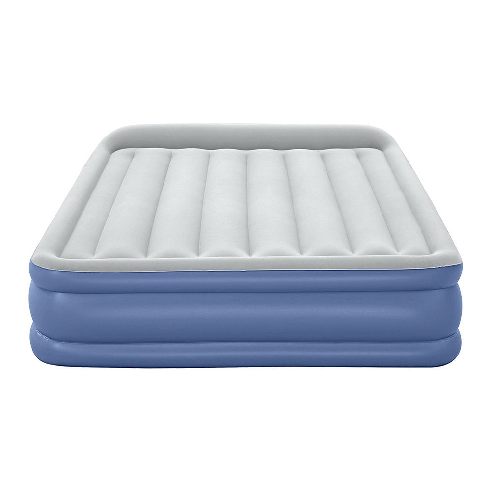 Bestway Air Mattress Queen Inflatable Bed 46cm Airbed Blue - Outdoorium