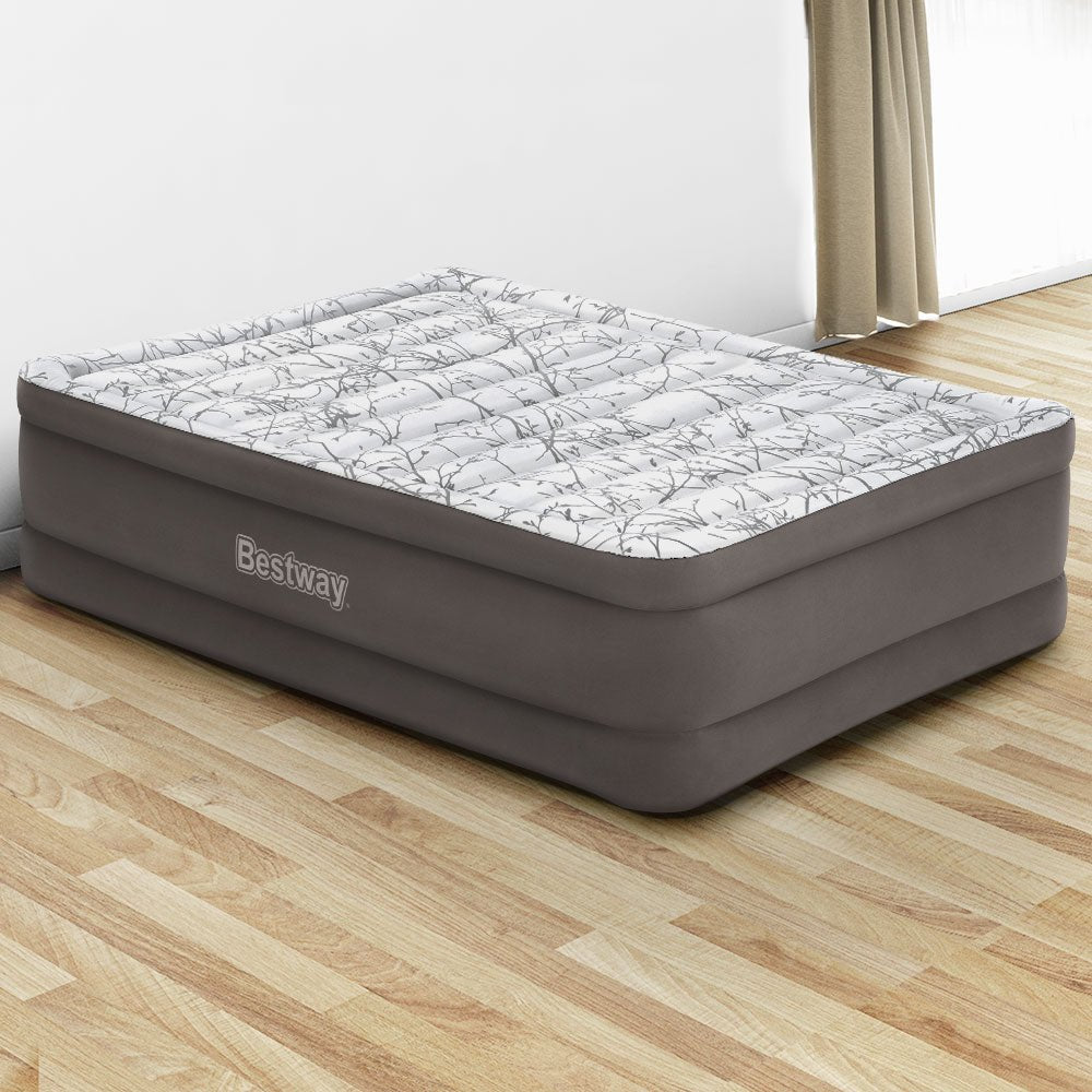 Bestway Air Mattress Queen Inflatable Bed 56cm Airbed Grey - Outdoorium