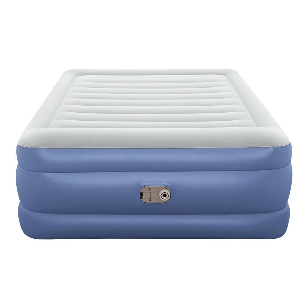 Bestway Air Mattress Queen Inflatable Bed 61cm Airbed Blue - Outdoorium