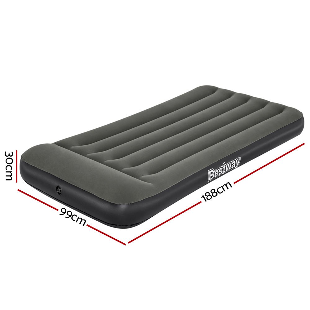 Bestway Air Mattress Single Inflatable Bed 30cm Airbed Grey - Outdoorium