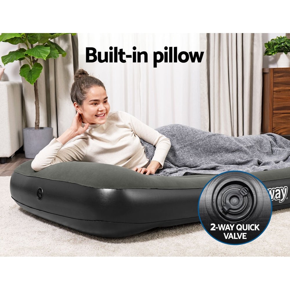 Bestway Air Mattress Single Inflatable Bed 30cm Airbed Grey - Outdoorium