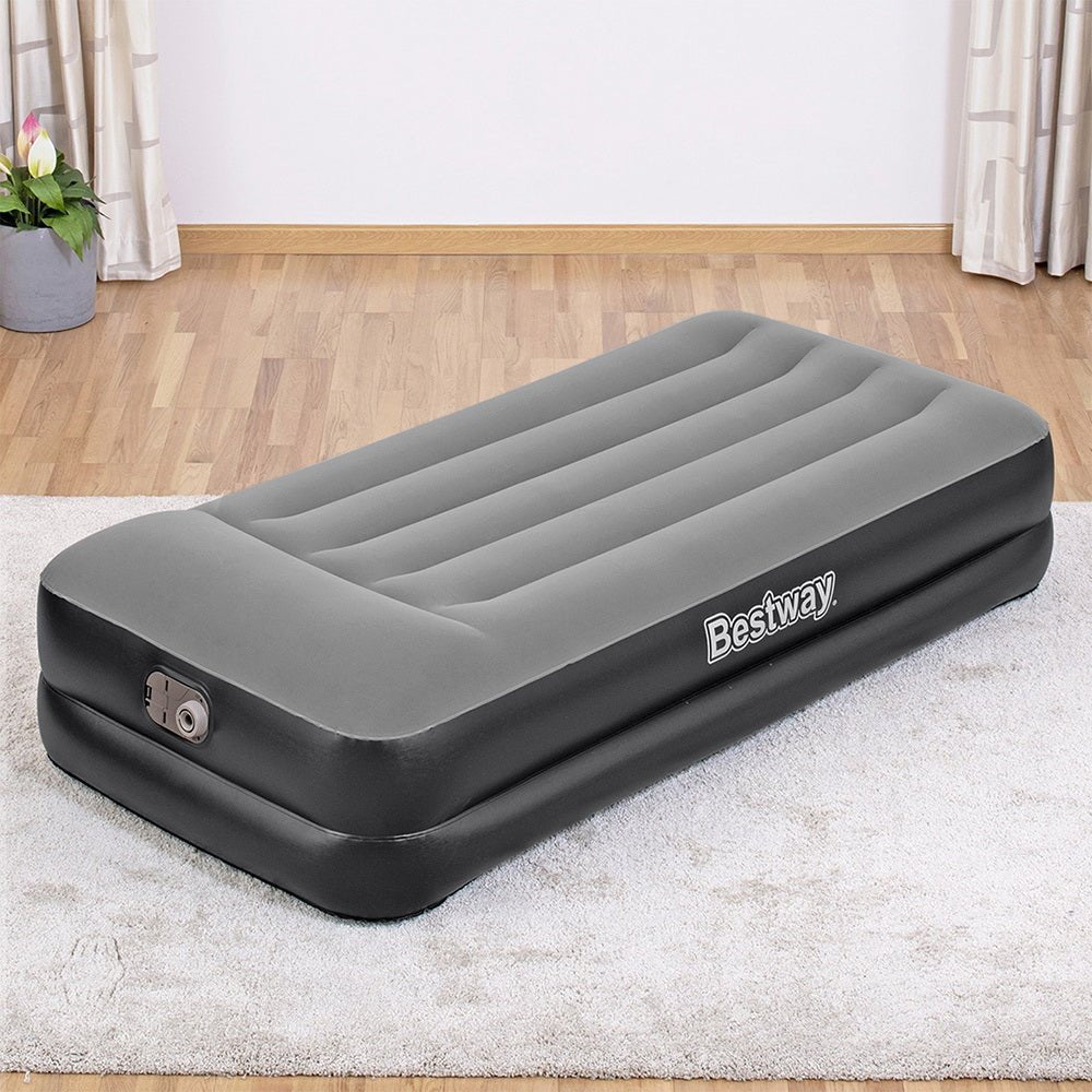 Bestway Air Mattress Single Inflatable Bed 46cm Airbed Black - Outdoorium