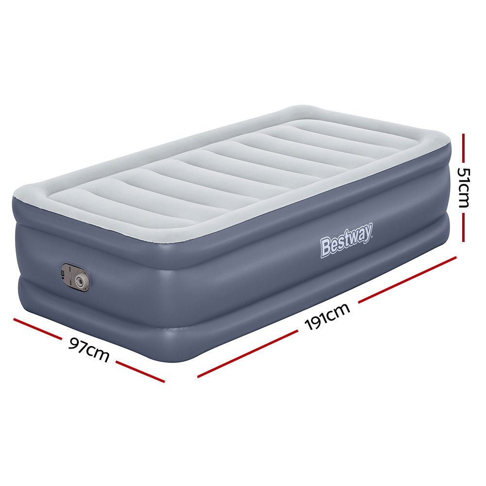 Bestway Mattress Air Bed Single Size 51CM Inflatable Camping Beds Home Outdoor - Outdoorium