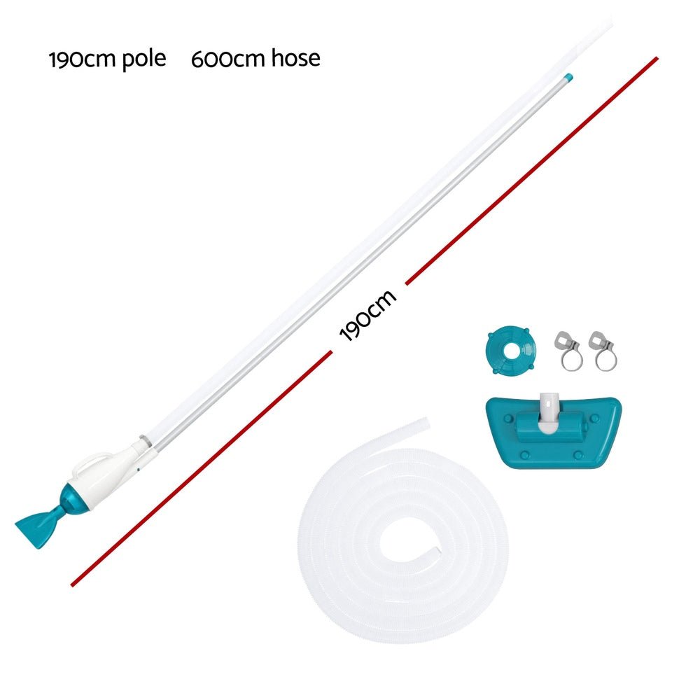 Bestway Pool Cleaner 2 Cleaning Heads Vacuum 6m Hose 1.9m Aluminium Pole | Outdoorium