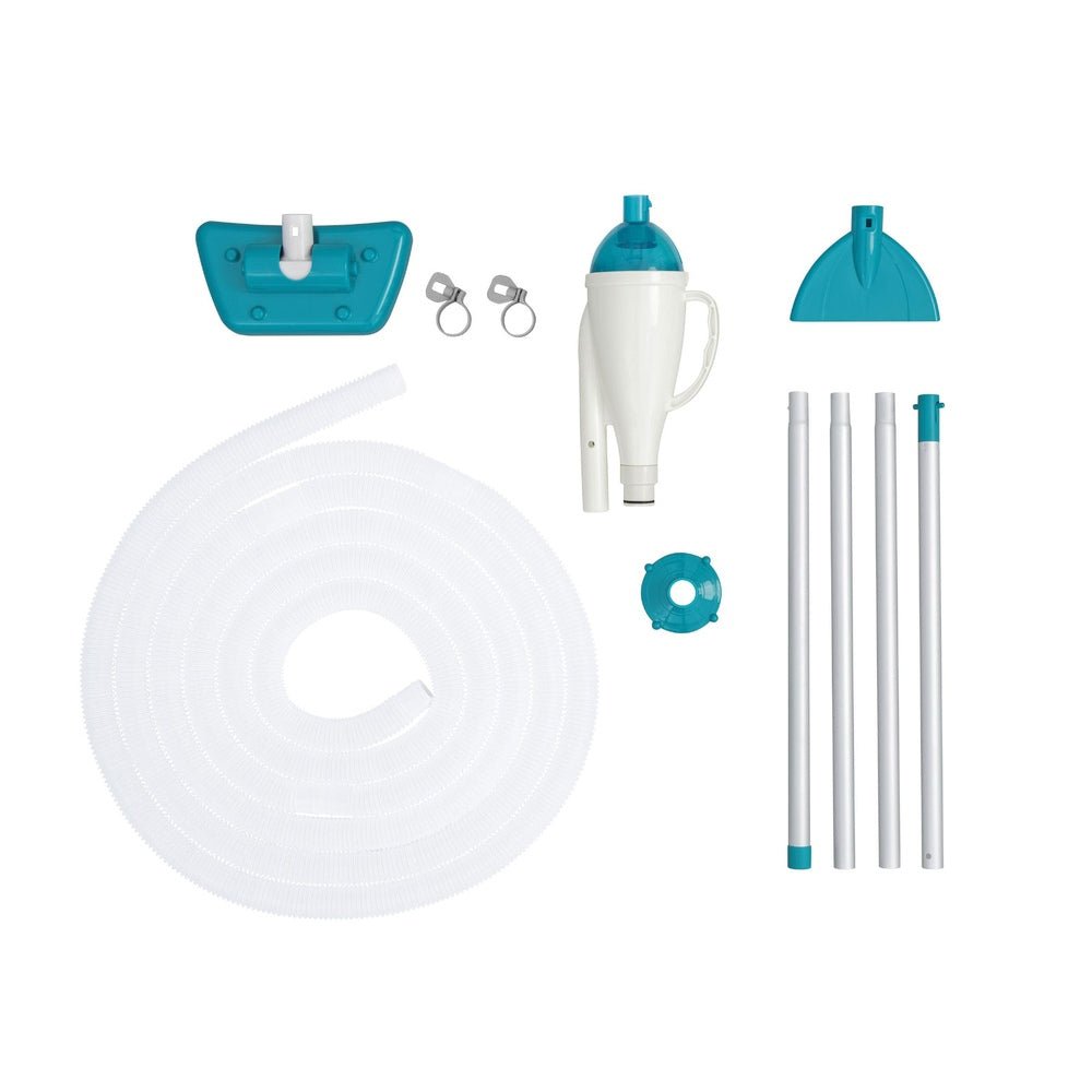 Bestway Pool Cleaner 2 Cleaning Heads Vacuum 6m Hose 1.9m Aluminium Pole | Outdoorium