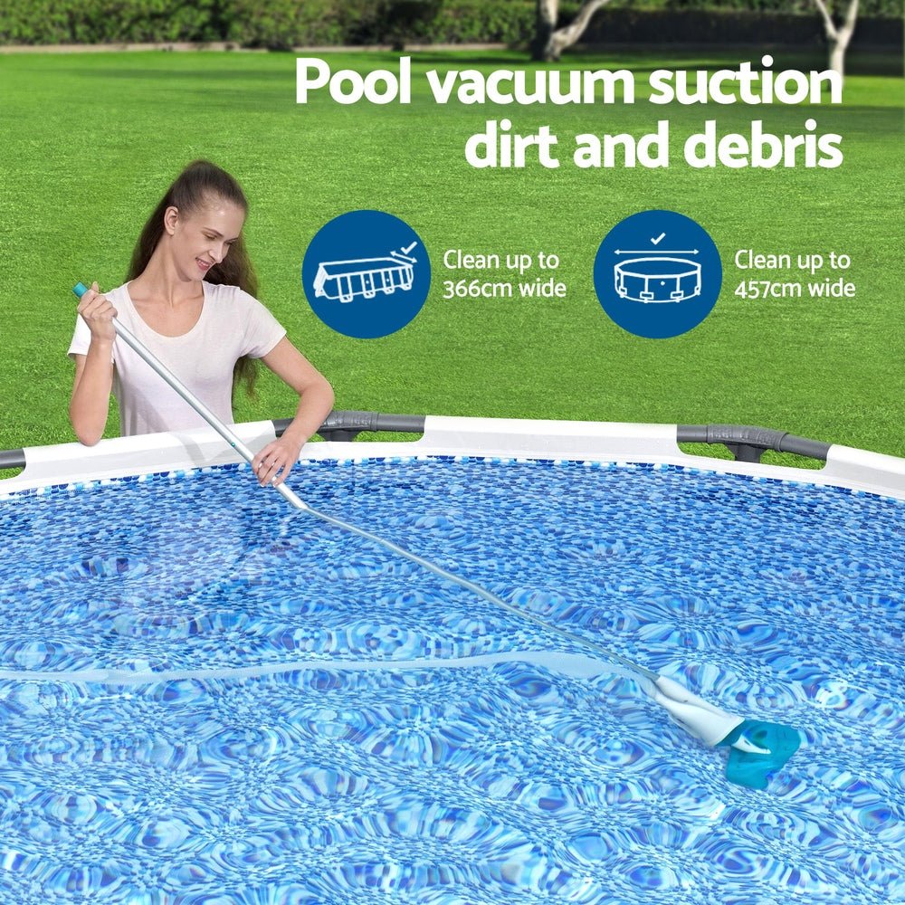 Bestway Pool Cleaner 2 Cleaning Heads Vacuum 6m Hose 1.9m Aluminium Pole | Outdoorium