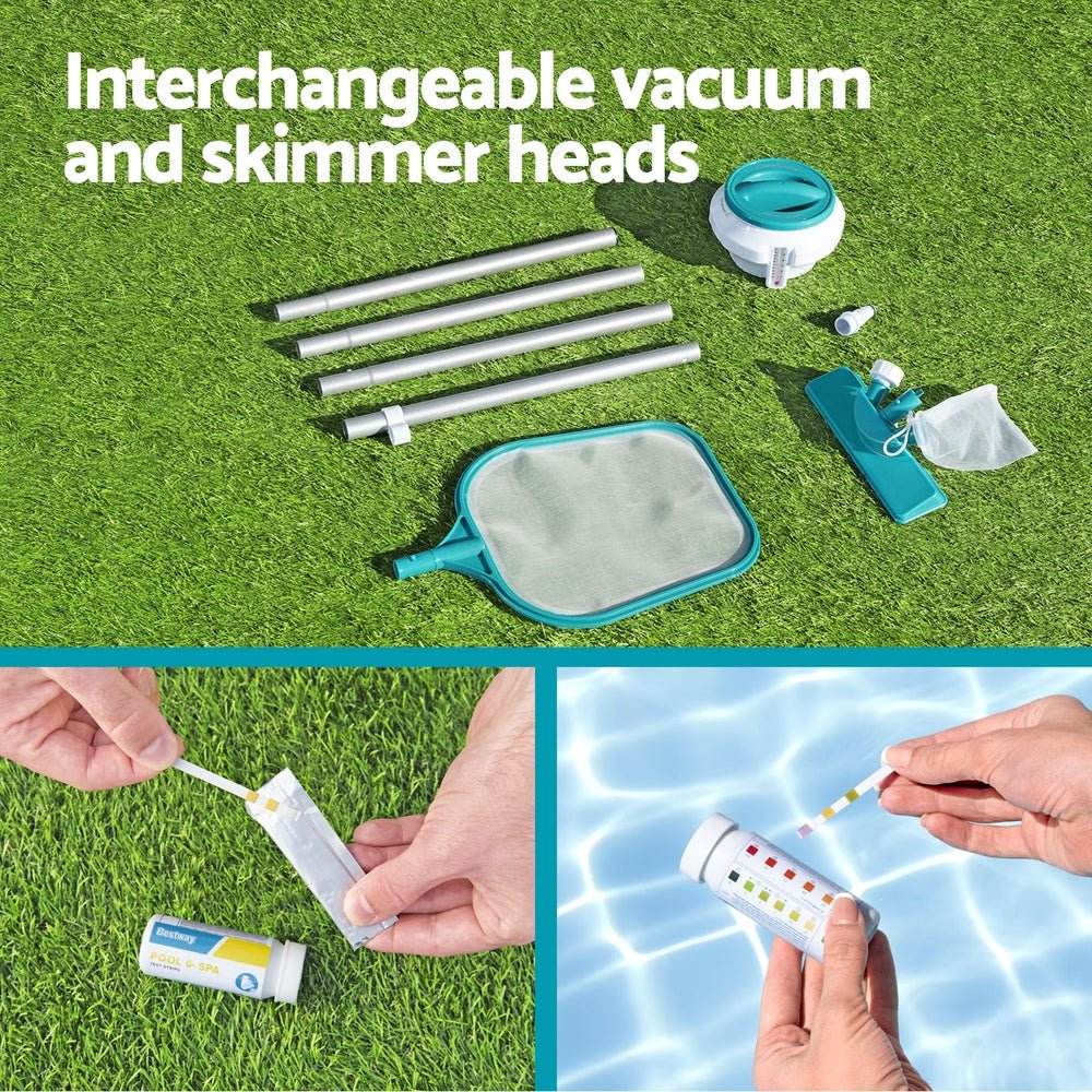 Bestway Pool Cleaner Vacuum Chemical Dispenser Thermometer Swimming Pools Cleaning Kit | Outdoorium