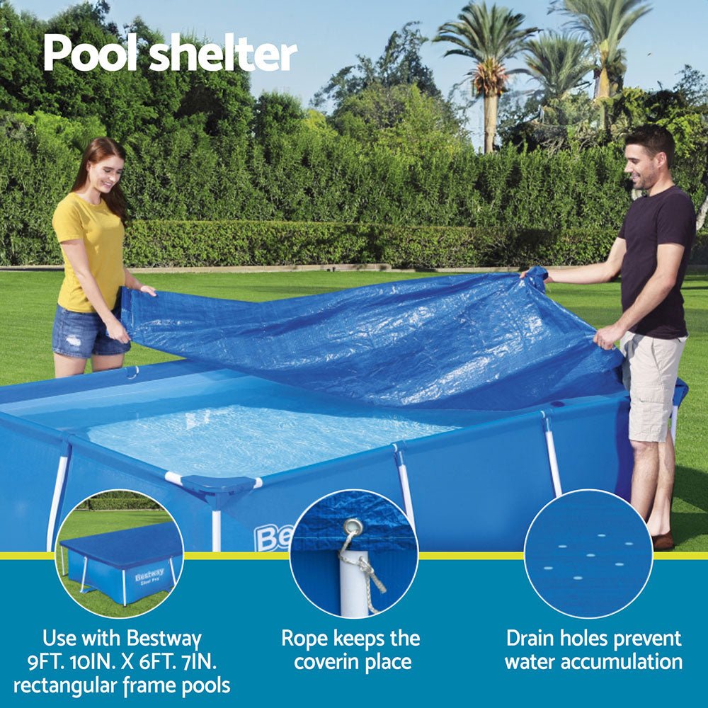 Bestway Pool Cover 58106 Fits 3x2.01m Above Ground Swimming Pool PE Blanket - Outdoorium