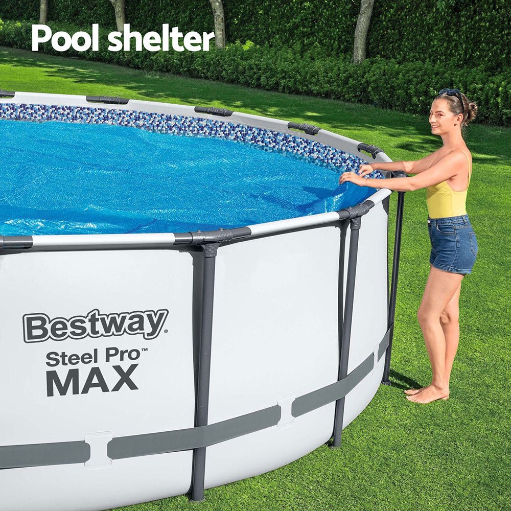 Bestway Pool Cover Solar Fits 4.17m Round Above Ground Swimming Pool Blanket - Outdoorium