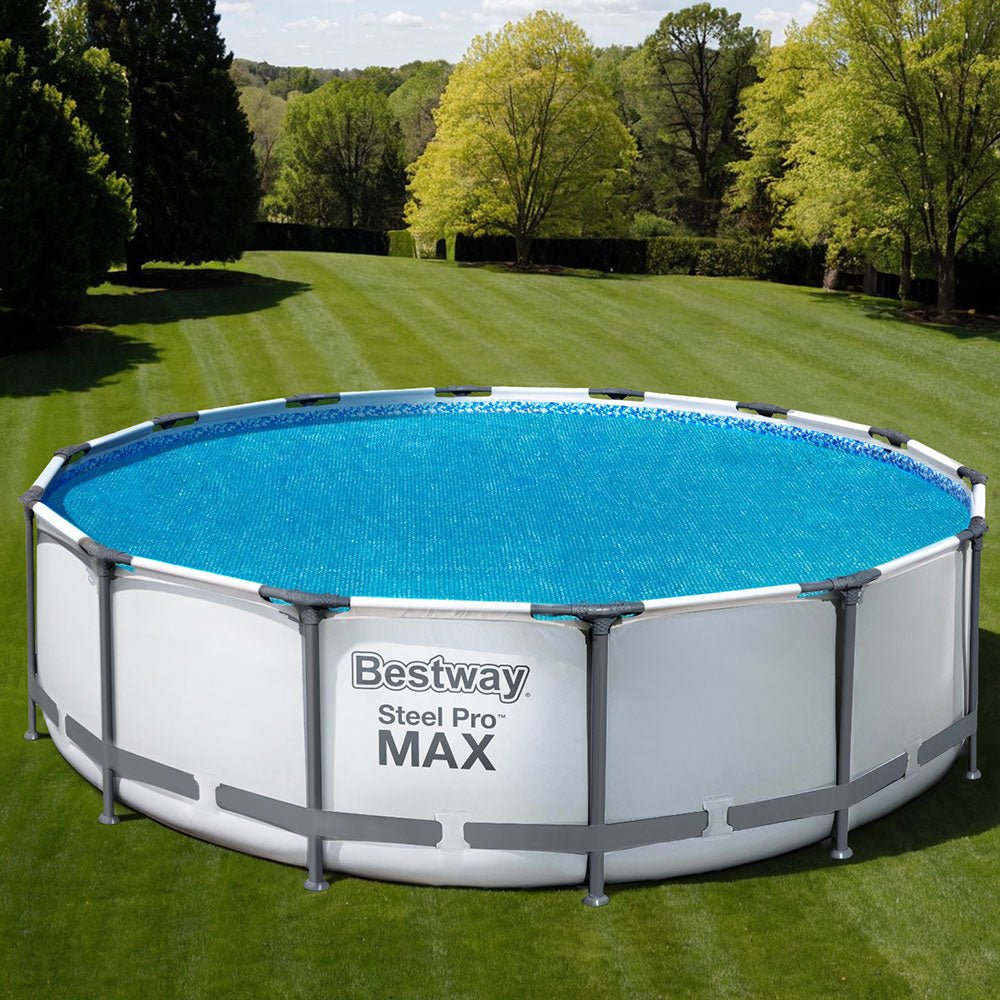 Bestway Pool Cover Solar Fits 4.17m Round Above Ground Swimming Pool Blanket - Outdoorium