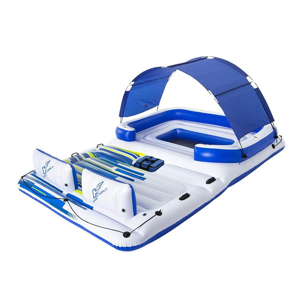 Bestway Pool Float Island Inflatable Lounge 6-person Seat Canopy - Outdoorium