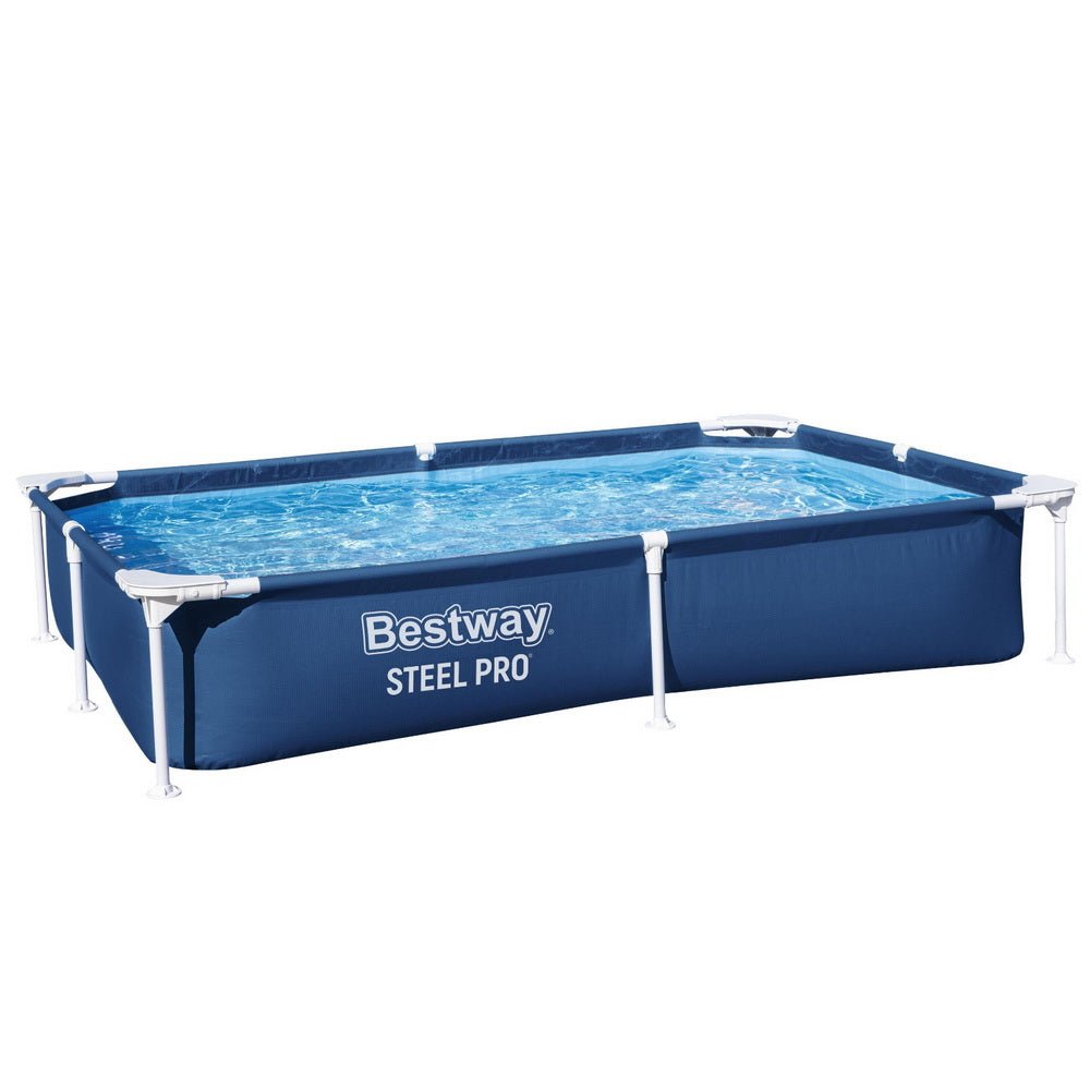 Bestway Swimming Pool 221x150x43cm Steel Frame Above Ground Pools 1200L - Outdoorium