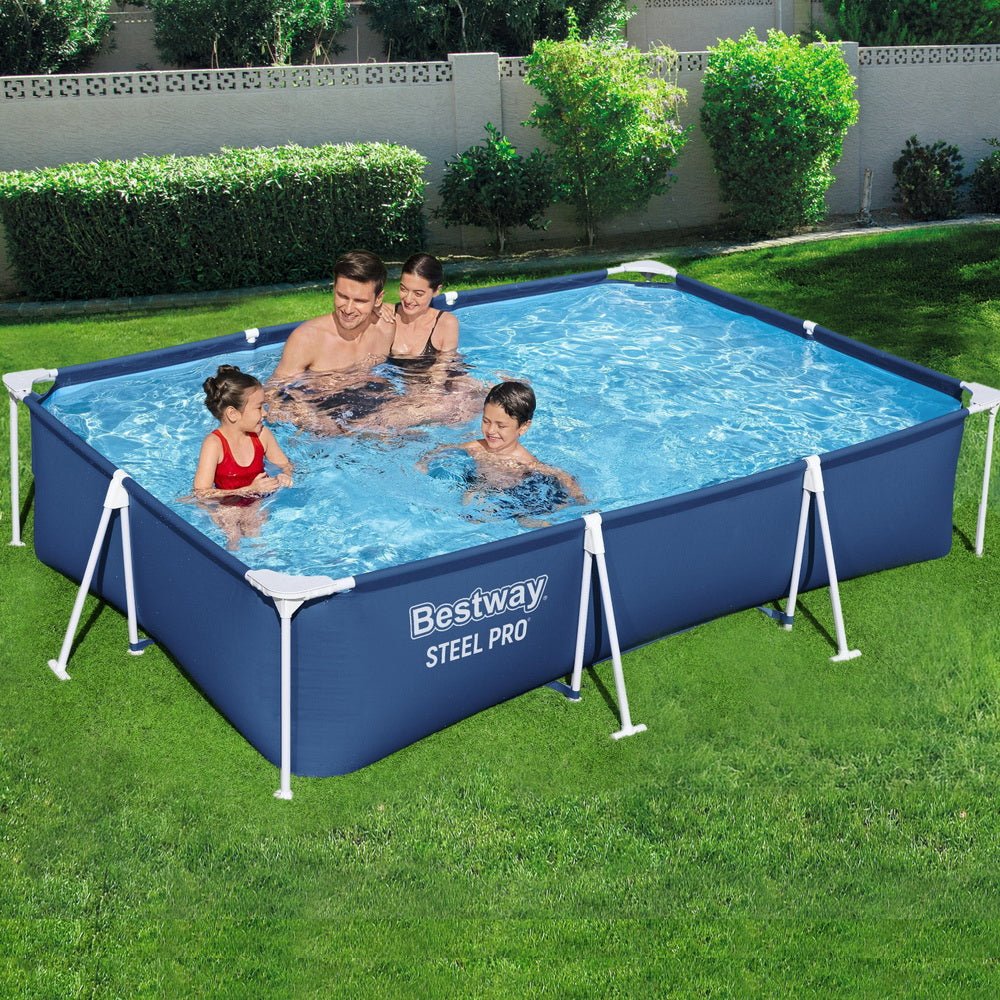 Bestway Swimming Pool 300x201x66cm Steel Frame Above Ground Pools 3300L - Outdoorium