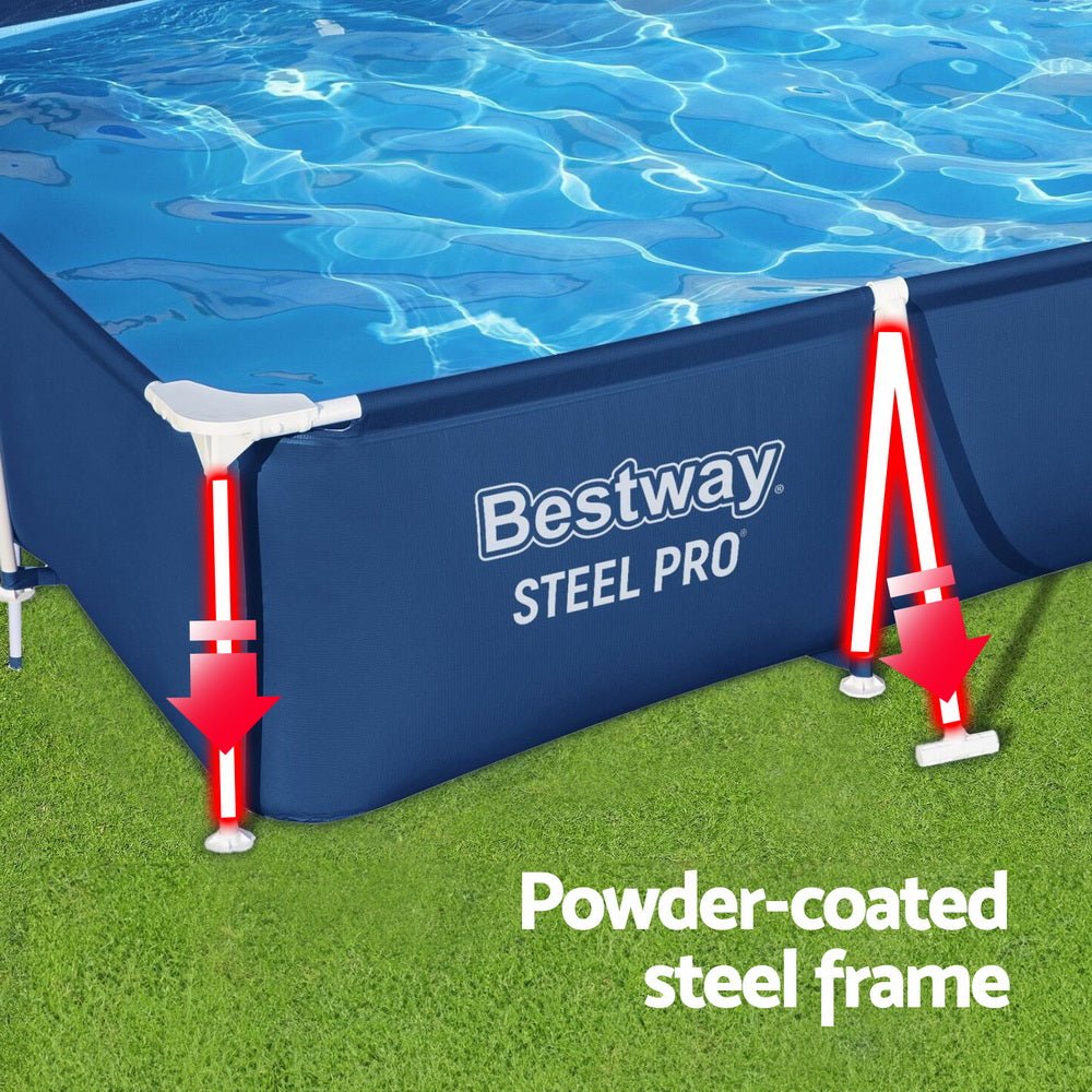 Bestway Swimming Pool 300x201x66cm Steel Frame Above Ground Pools 3300L - Outdoorium