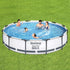 Bestway Swimming Pool 366x76cm Steel Frame Round Above Ground Pools w/ Filter Pump 6473L - Outdoorium