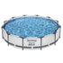 Bestway Swimming Pool 366x76cm Steel Frame Round Above Ground Pools w/ Filter Pump 6473L - Outdoorium