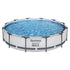 Bestway Swimming Pool 366x76cm Steel Frame Round Above Ground Pools w/ Filter Pump 6473L - Outdoorium