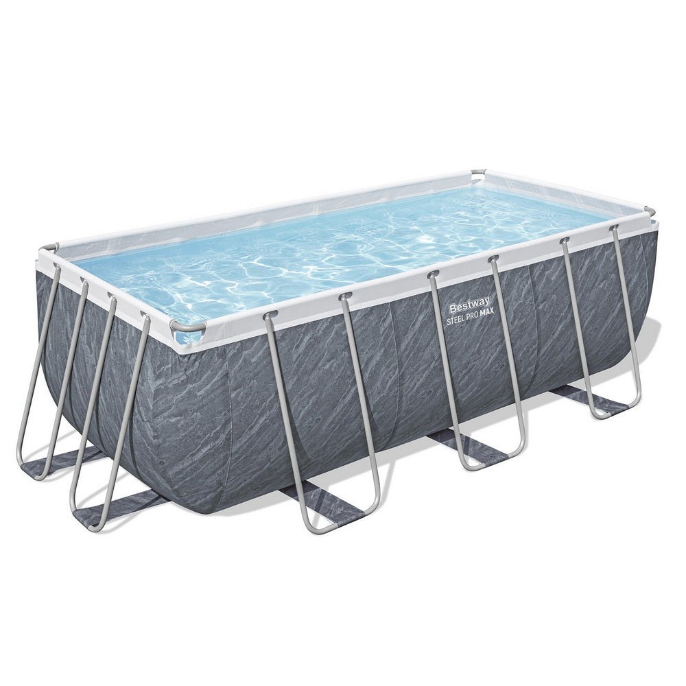 Bestway Swimming Pool 412x201x122cm Steel Frame Pool Set w/Pump Ladder | Outdoorium