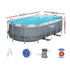 Bestway Swimming Pool 427x250x100cm Steel Frame Above Ground Pools Filter Pump Ladder 7250L | Outdoorium