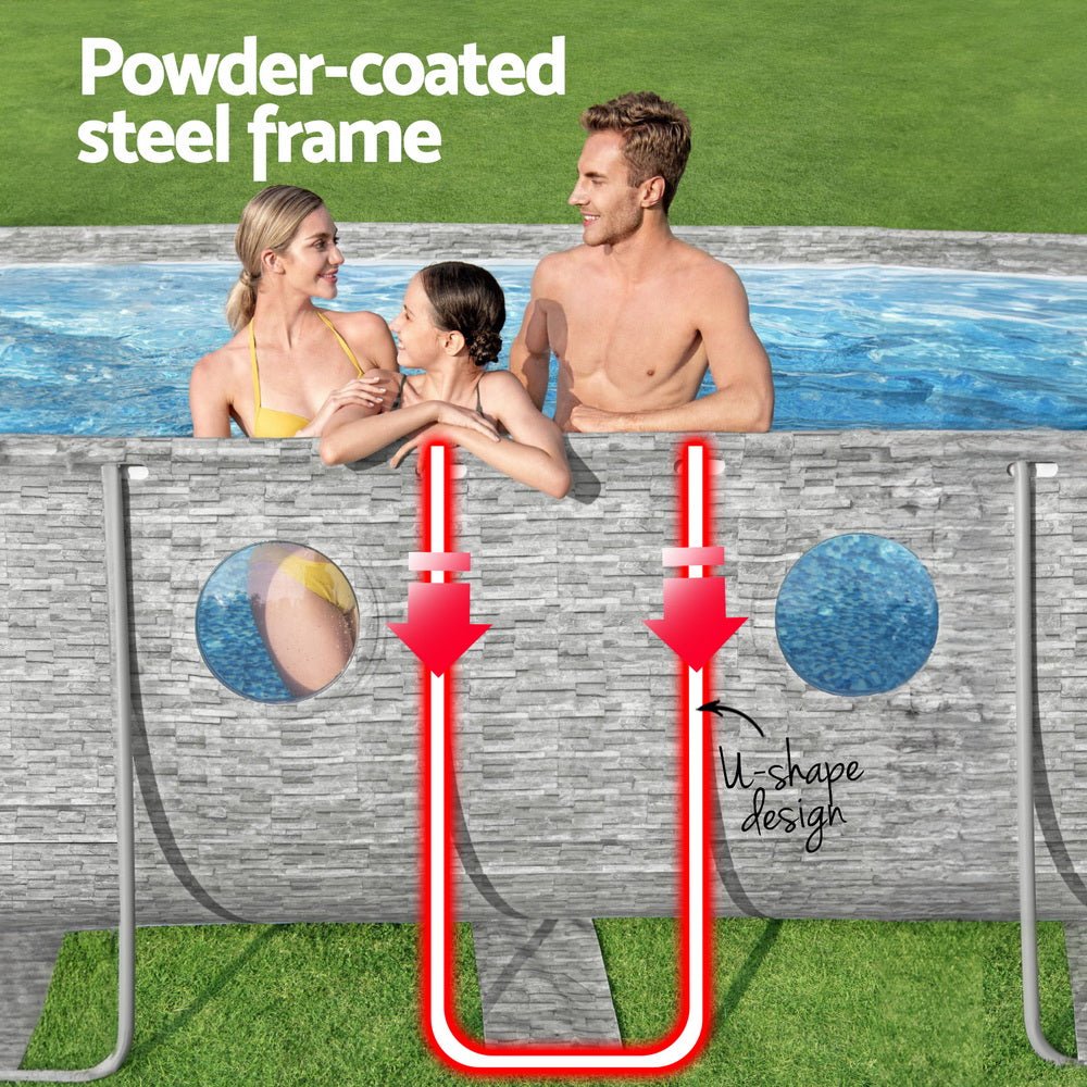 Bestway Swimming Pool 549x274x122cm Steel Frame Above Ground Pools Filter Pump Ladder 13430L - Outdoorium