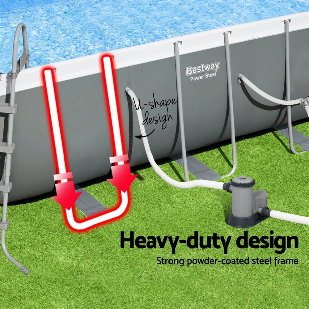 Bestway Swimming Pool 549x274x122cm Steel Frame Above Ground Pools Filter Pump Ladder 14812L | Outdoorium