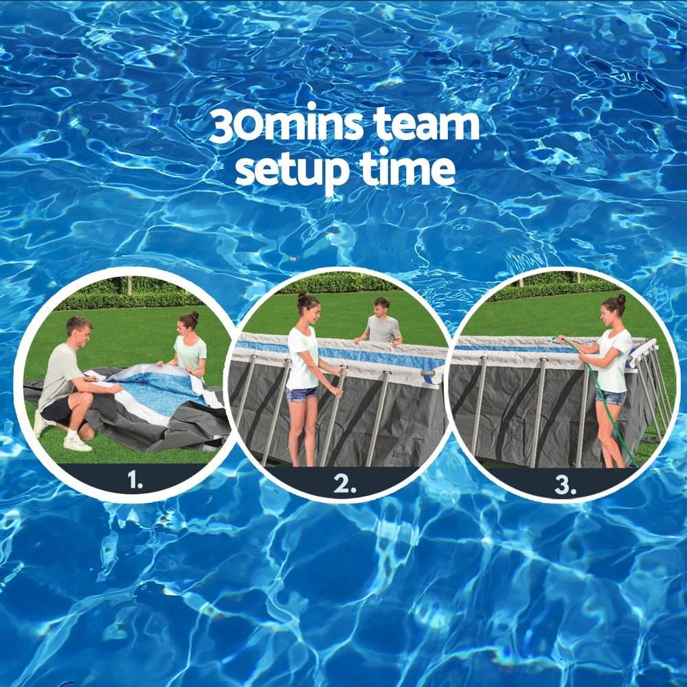 Bestway Swimming Pool 549x274x122cm Steel Frame Above Ground Pools Filter Pump Ladder 14812L | Outdoorium