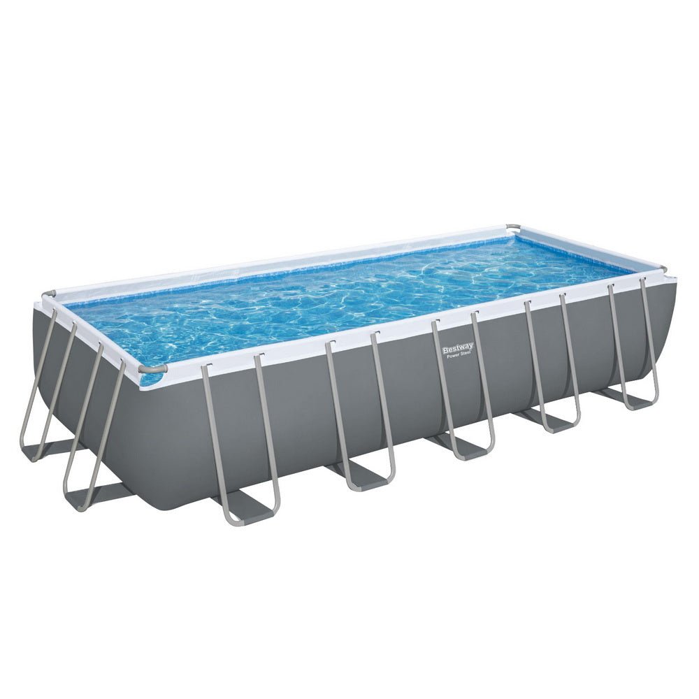 Bestway Swimming Pool 640x274x132cm Steel Frame Above Ground Pools Filter Pump Ladder 19281L - Outdoorium