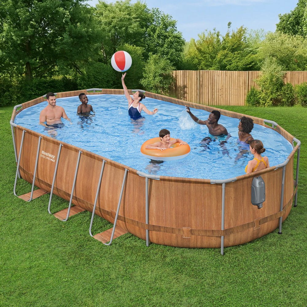 Bestway Swimming Pool Steel Frame Luxury Pool & SPA Massage Set 6.1x3.66x1.22m | Outdoorium