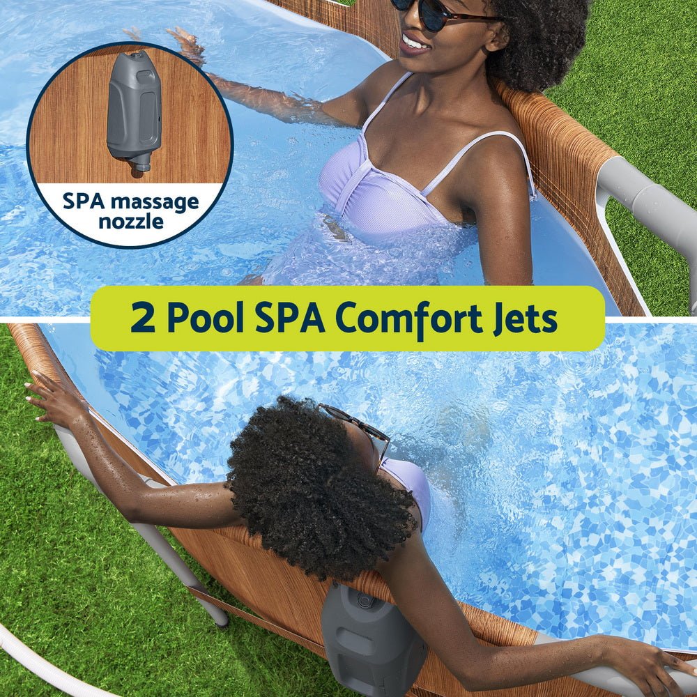 Bestway Swimming Pool Steel Frame Luxury Pool & SPA Massage Set 6.1x3.66x1.22m | Outdoorium