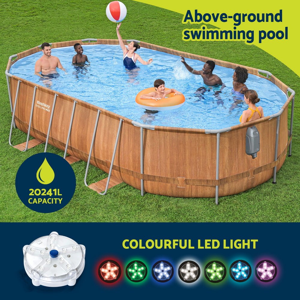Bestway Swimming Pool Steel Frame Luxury Pool & SPA Massage Set 6.1x3.66x1.22m | Outdoorium