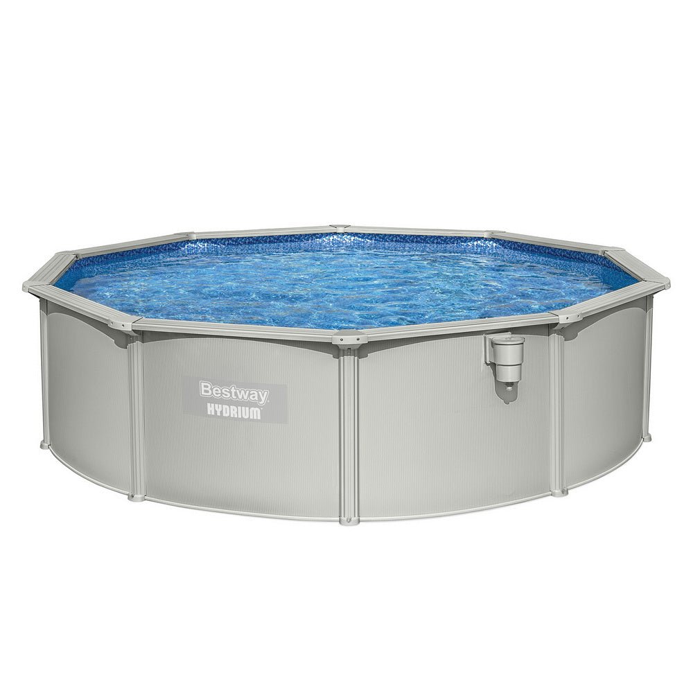 Bestway Swimming Pool Steel Frame Round Pool Set 457cm w/ Filter Ladder 17430L | Outdoorium