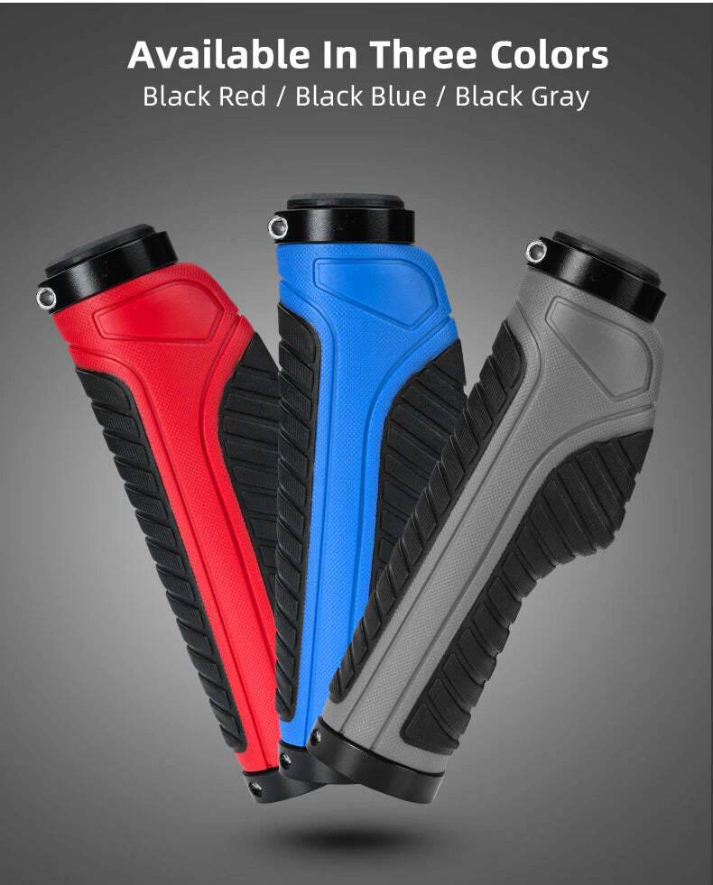 Bicycle Grips MTB Road Bike Double Lock Rubber Handlebar Grips Anti - Slip Rock Bros BLACK | Outdoorium