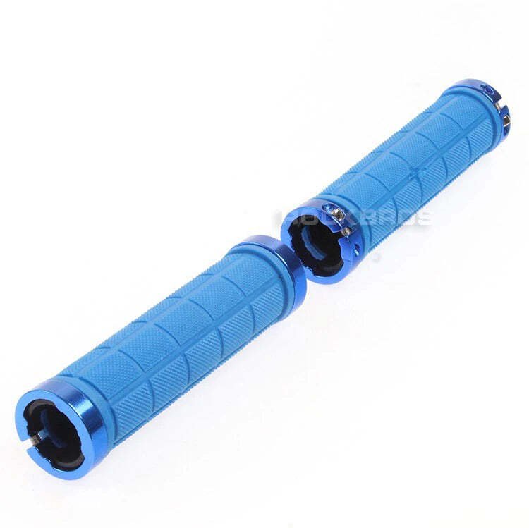 Bike Handlebar Grips MTB Mountain BMX Bike Bicycle Soft BLUE Fixed Double Lock Screw Tight Grips - Easy Fit - Rockbros - Outdoorium