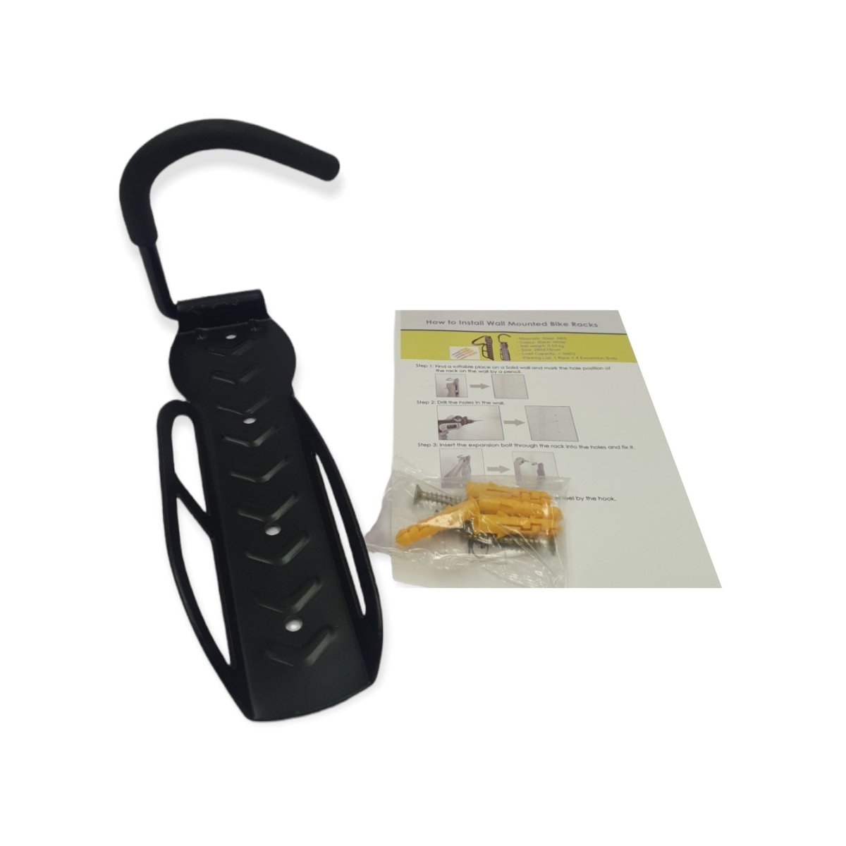 Bike Wall Hook - Steel Bicycle Holder Garage Mount | Outdoorium
