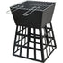 Black Fire Pit Square Log Patio Garden Heater Outdoor Table Top BBQ Camping - Outdoorium