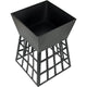 Black Fire Pit Square Log Patio Garden Heater Outdoor Table Top BBQ Camping | Outdoorium