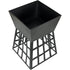 Black Fire Pit Square Log Patio Garden Heater Outdoor Table Top BBQ Camping - Outdoorium