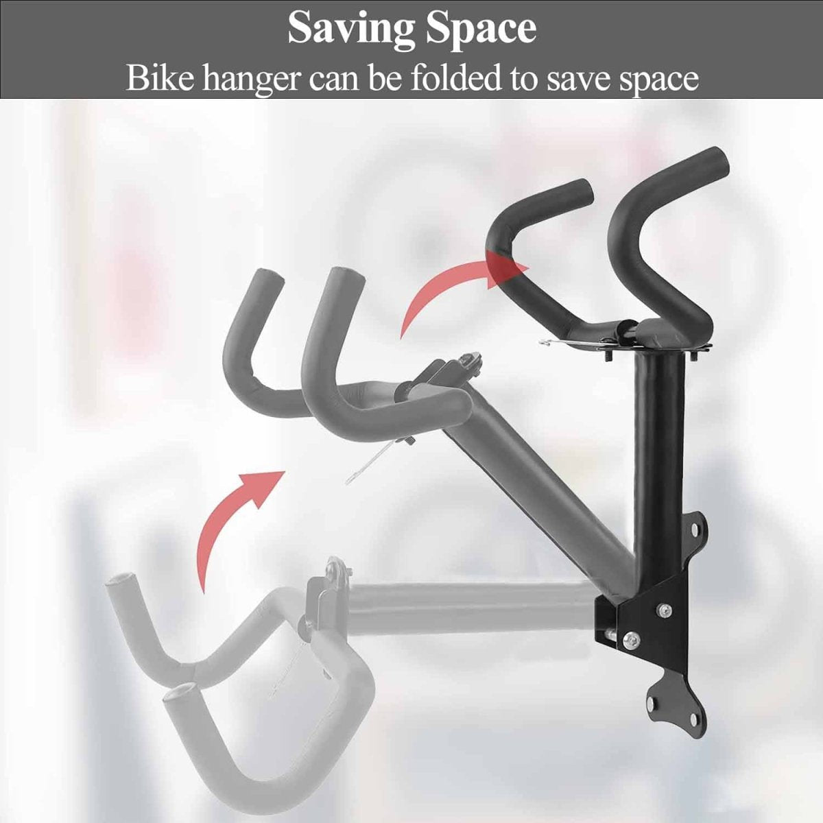 Black Storage Bicycle Wall Mount Wall Hook Bike Wall Rack Space Saving Bike Storage Bracket - Outdoorium